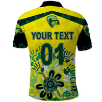 Custom Australia Cricket Polo Shirt Aboriginal Style Unique Black LT8 - Wonder Print Shop