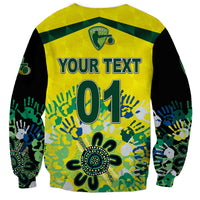 (Custom Personalised) Australia Cricket Sweatshirt Aboriginal Style Unique - Black LT8 - Wonder Print Shop