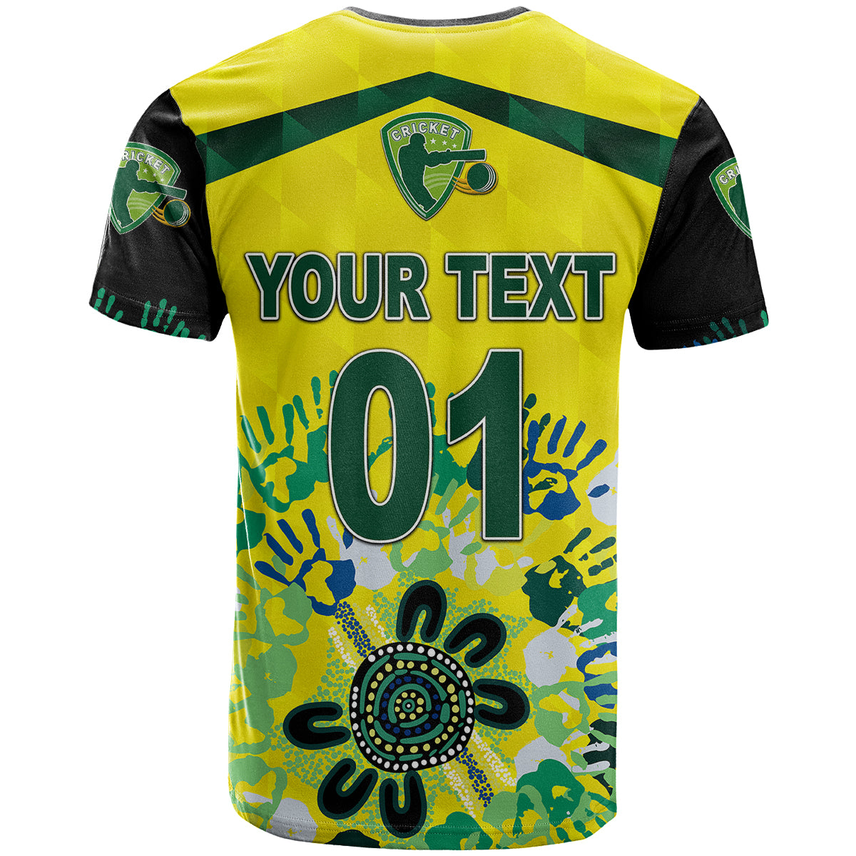 Custom Australia Cricket T Shirt Aboriginal Style Unique Black LT8 - Wonder Print Shop