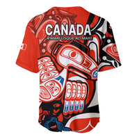 Canada Haida Baseball Jersey Classic Haida Stylized Raven in red LT9 - Wonder Print Shop