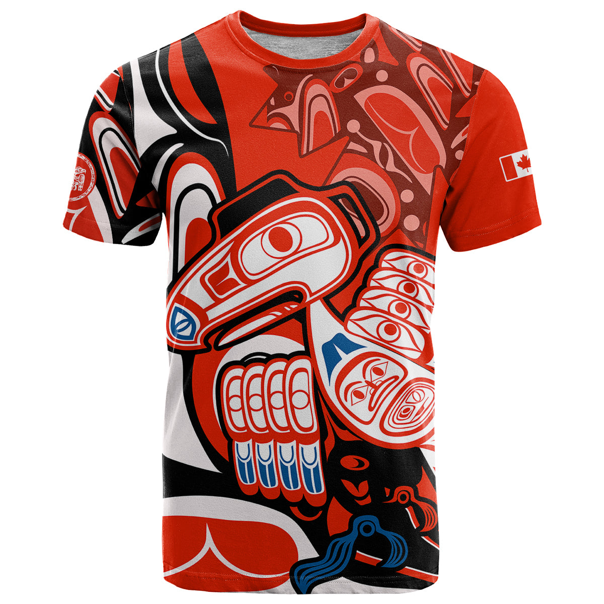 Canada Haida T Shirt Classic Haida Stylized Raven in red - Wonder Print Shop