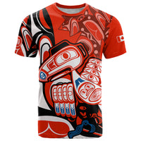 Canada Haida T Shirt Classic Haida Stylized Raven in red - Wonder Print Shop