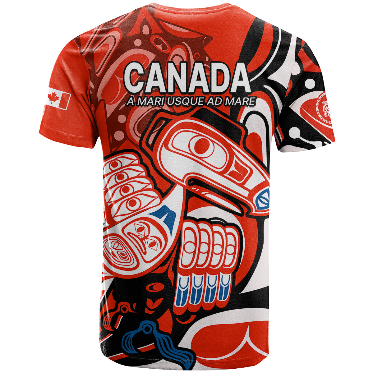 Canada Haida T Shirt Classic Haida Stylized Raven in red - Wonder Print Shop