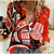 Canada Haida Women Casual Shirt Classic Haida Stylized Raven in red - Wonder Print Shop