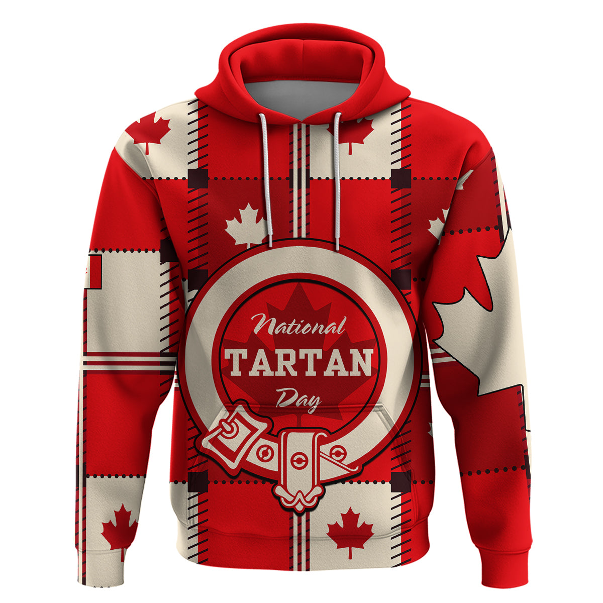 Canada Tartan Day Hoodie Canada Maple Leaf Journee du Tartan - Wonder Print Shop