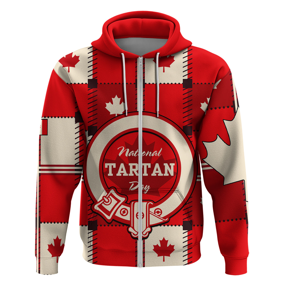 Canada Tartan Day Hoodie Canada Maple Leaf Journee du Tartan - Wonder Print Shop