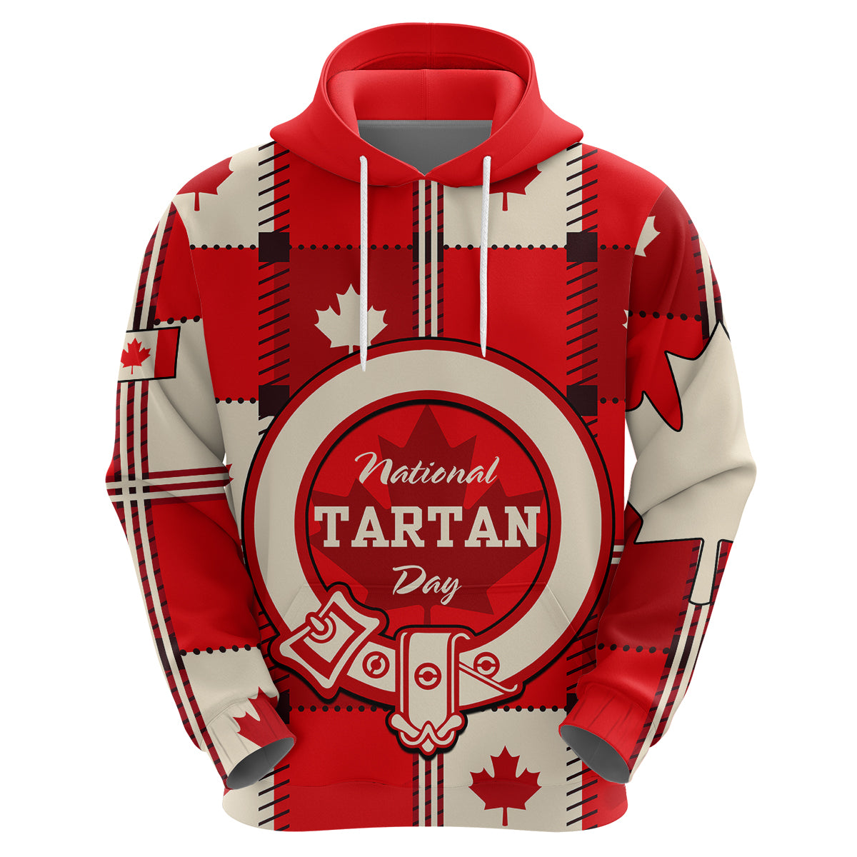 Canada Tartan Day Hoodie Canada Maple Leaf Journee du Tartan - Wonder Print Shop