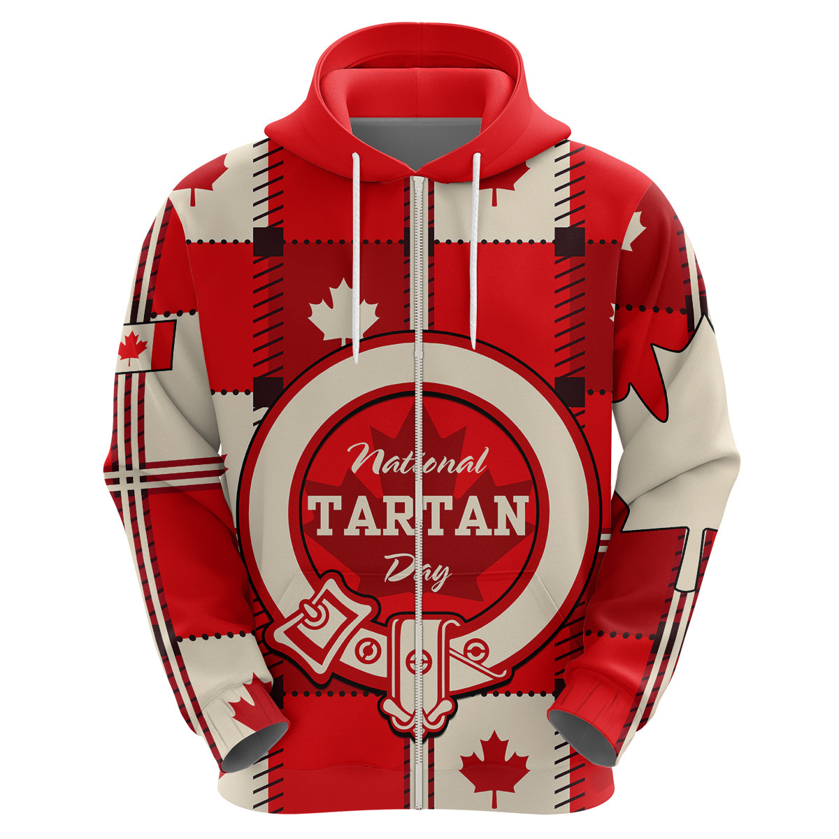 Canada Tartan Day Hoodie Canada Maple Leaf Journee du Tartan - Wonder Print Shop