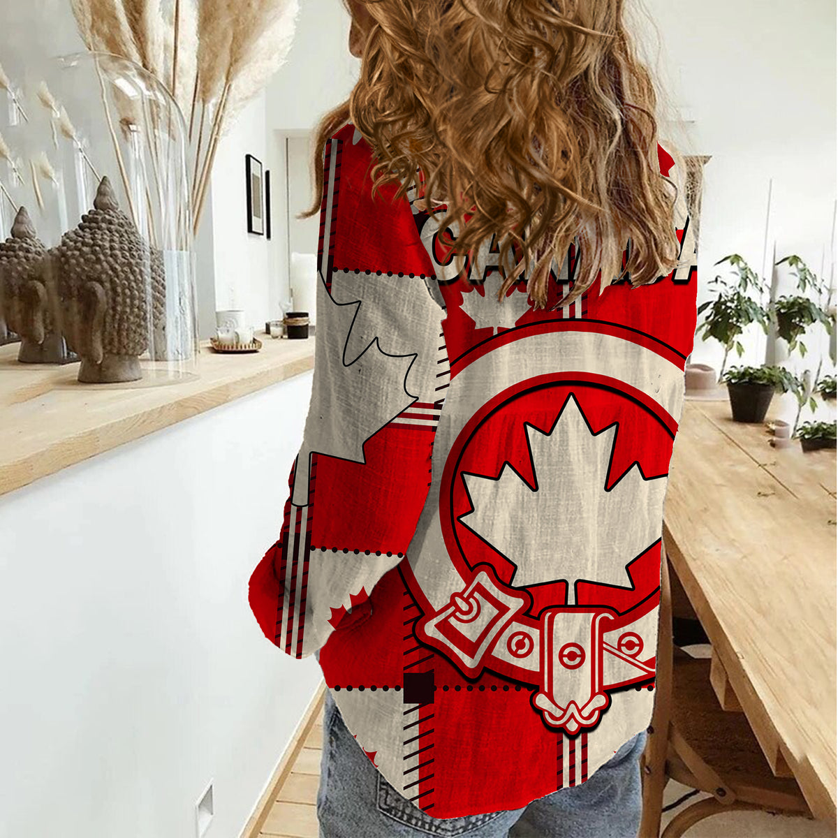 Canada Tartan Day Women Casual Shirt Canada Maple Leaf Journee du Tartan - Wonder Print Shop