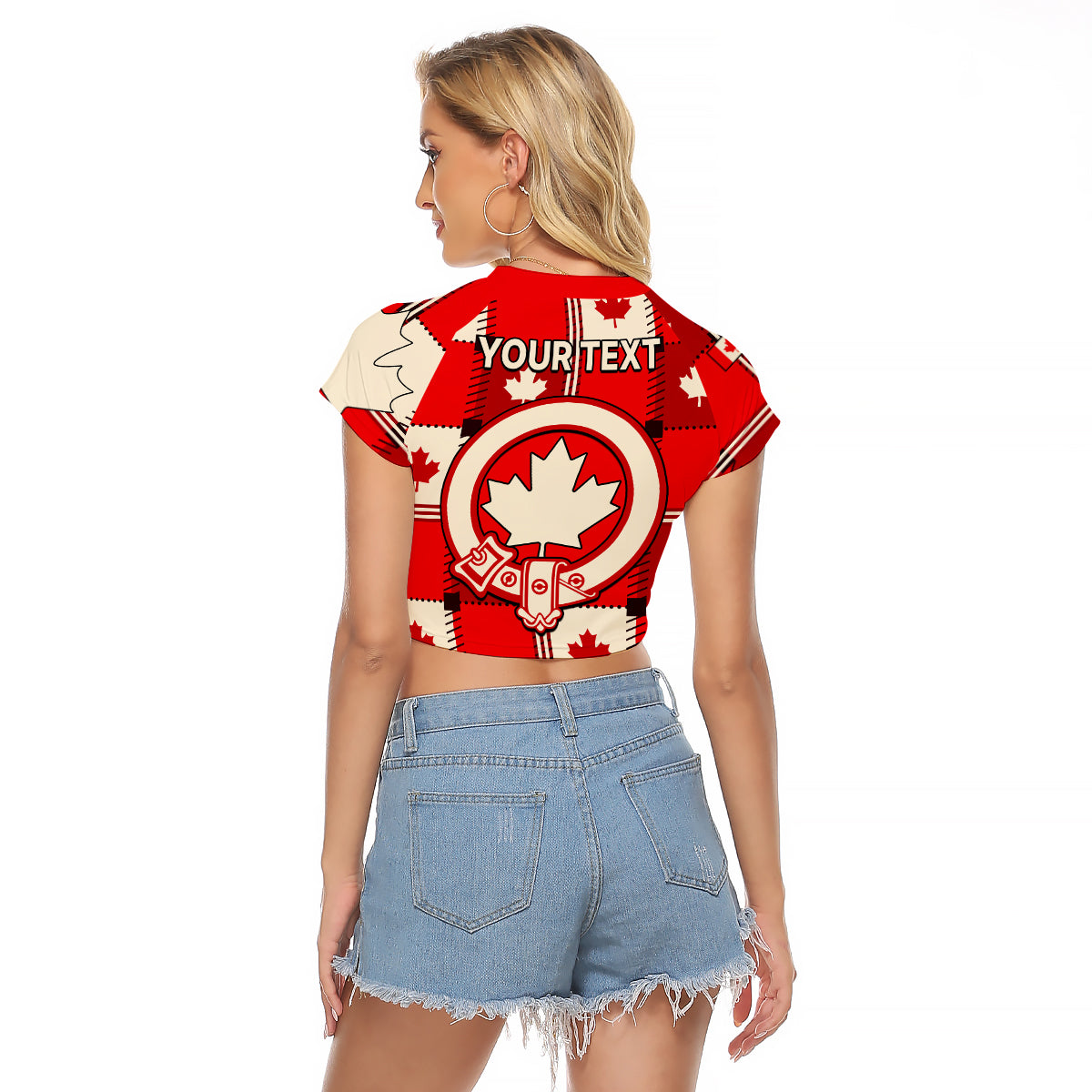 (Custom Personalised) Canada Tartan Day Raglan Cropped T Shirt Canada Maple Leaf Journee du Tartan - Wonder Print Shop