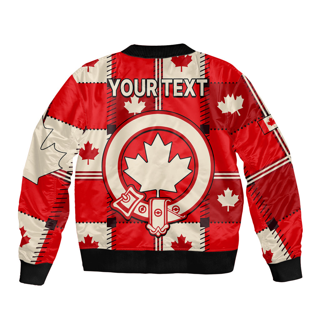 (Custom Personalised) Canada Tartan Day Sleeve Zip Bomber Jacket Canada Maple Leaf Journee du Tartan - Wonder Print Shop