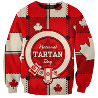 (Custom Personalised) Canada Tartan Day Sweatshirt Canada Maple Leaf Journee du Tartan - Wonder Print Shop