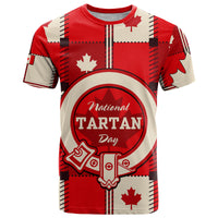 Custom Canada Tartan Day T Shirt Canada Maple Leaf Journee du Tartan - Wonder Print Shop