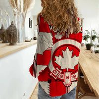 (Custom Personalised) Canada Tartan Day Women Casual Shirt Canada Maple Leaf Journee du Tartan - Wonder Print Shop