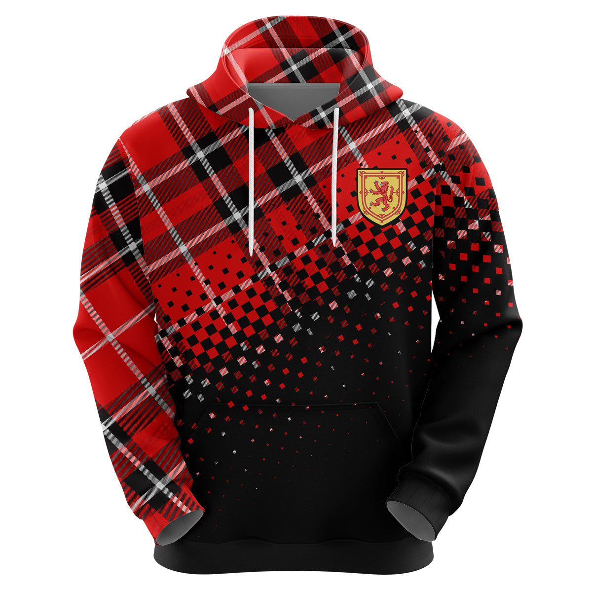 Scottish Gaelic Hoodie Crest Scotland Lion Tartan - Wonder Print Shop
