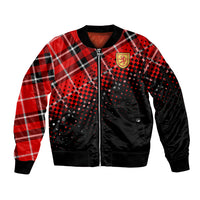 Scottish Gaelic Sleeve Zip Bomber Jacket Crest Scotland Lion Tartan - Wonder Print Shop