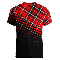 Scottish Gaelic Women V Neck T Shirt Crest Scotland Lion Tartan - Wonder Print Shop