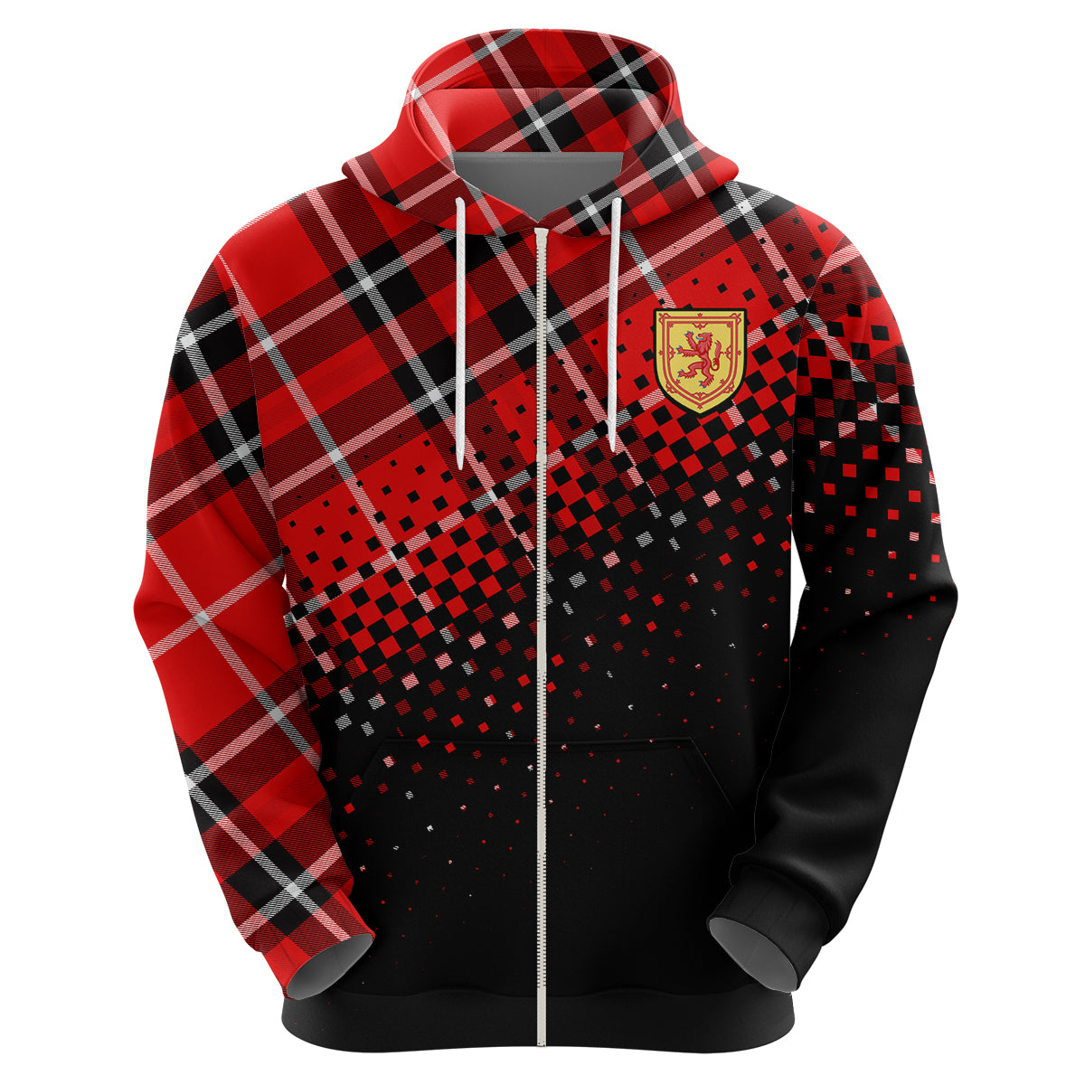 Custom Scottish Gaelic Hoodie Crest Scotland Lion Tartan - Wonder Print Shop