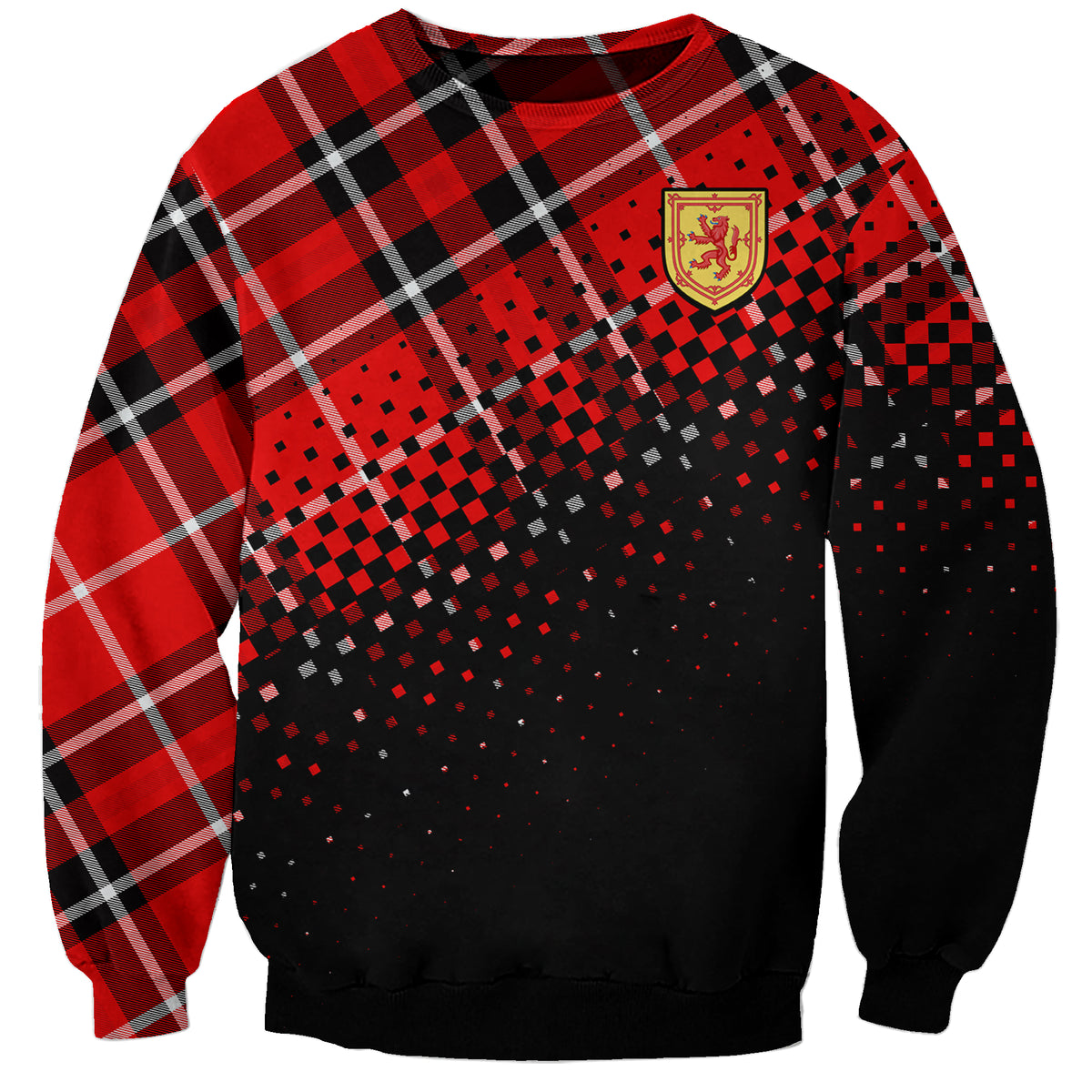 (Custom Personalised) Scottish Gaelic Sweatshirt Crest Scotland Lion Tartan - Wonder Print Shop