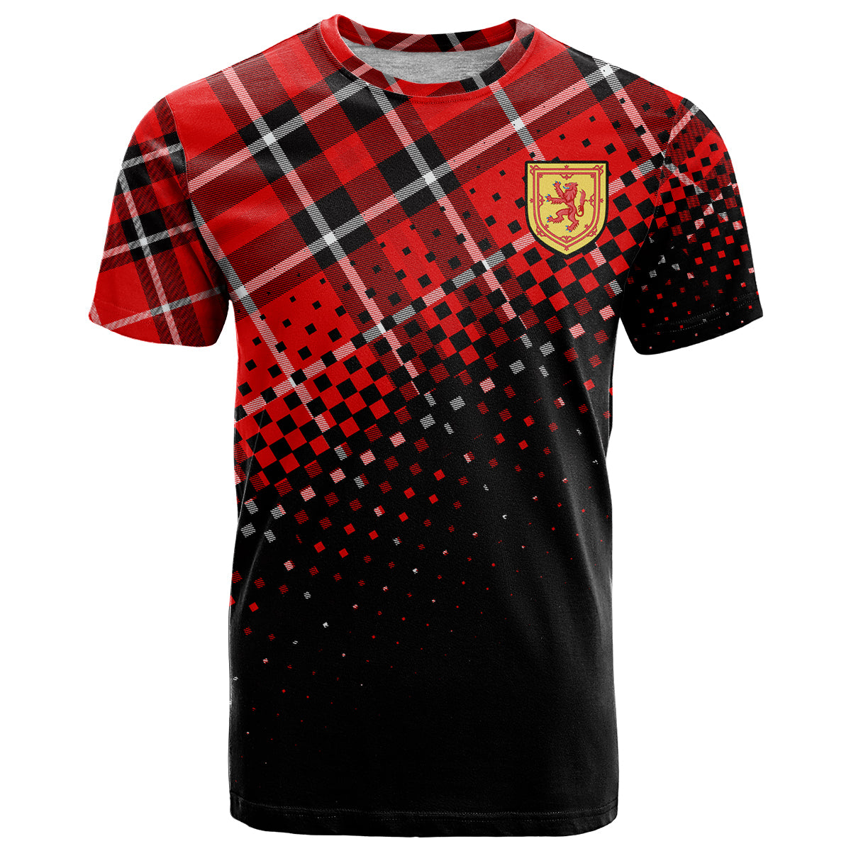 Custom Scottish Gaelic T Shirt Crest Scotland Lion Tartan - Wonder Print Shop