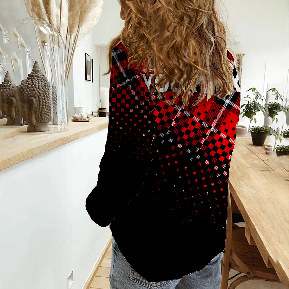 (Custom Personalised) Scottish Gaelic Women Casual Shirt Crest Scotland Lion Tartan - Wonder Print Shop