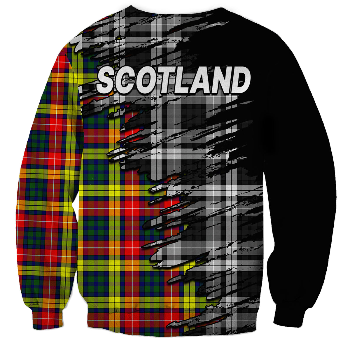 Scottish Tartan Sweatshirt Scotland Modern Crest Tartan - Wonder Print Shop