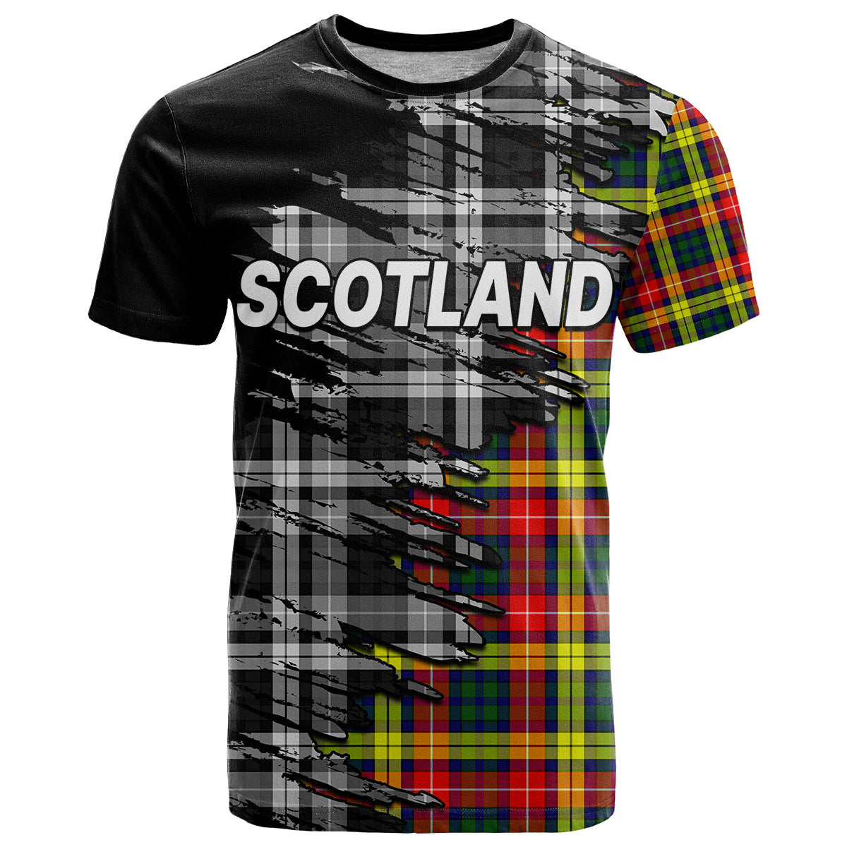 Scottish Tartan T Shirt Scotland Modern Crest Tartan - Wonder Print Shop