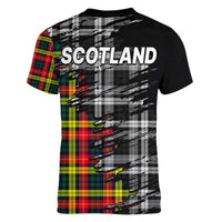 Scottish Tartan Women V Neck T Shirt Scotland Modern Crest Tartan - Wonder Print Shop