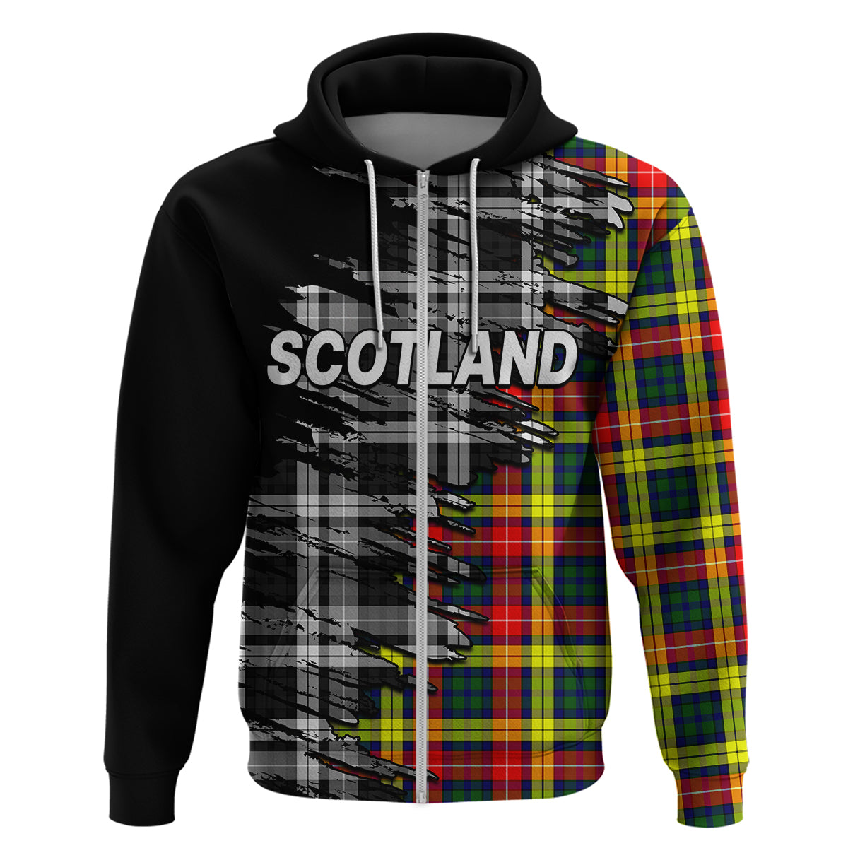 Custom Scottish Tartan Hoodie Scotland Modern Crest Tartan - Wonder Print Shop