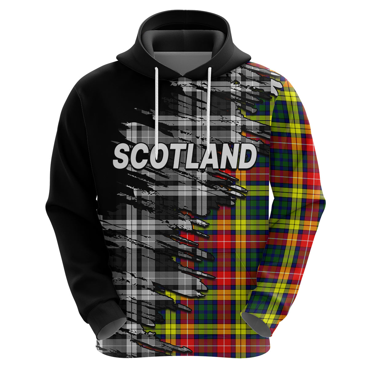 Custom Scottish Tartan Hoodie Scotland Modern Crest Tartan - Wonder Print Shop