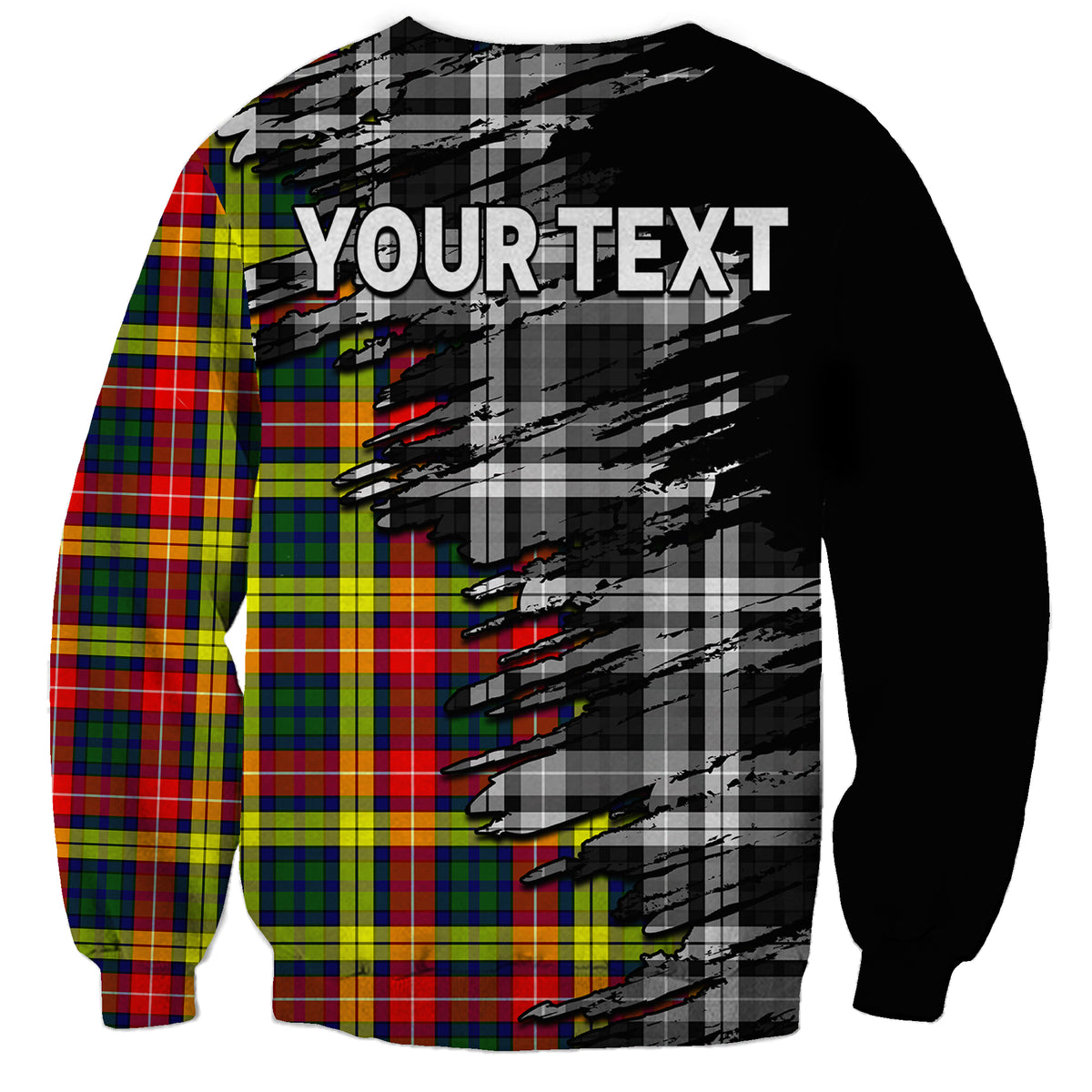(Custom Personalised) Scottish Tartan Sweatshirt Scotland Modern Crest Tartan - Wonder Print Shop