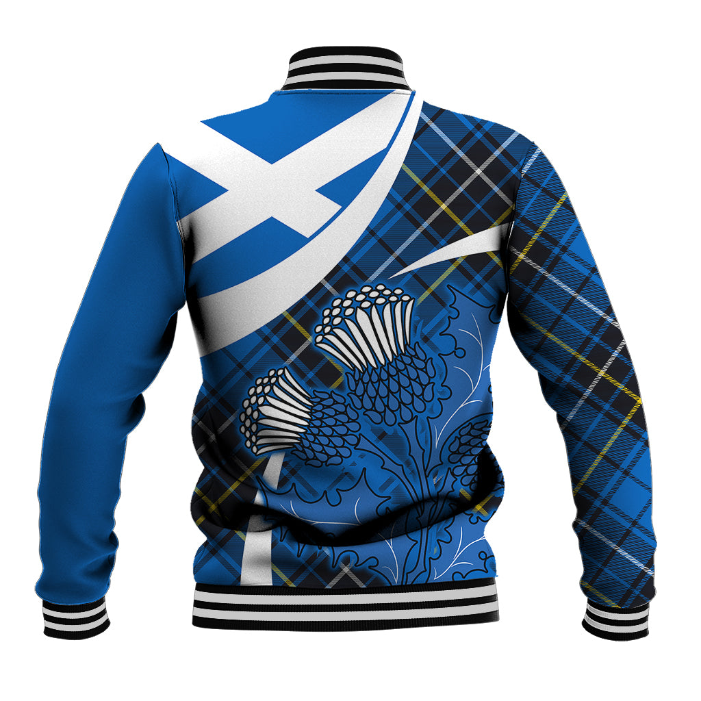 Scottish Thistle Tartan Baseball Jacket Scottish Alba Flag Style LT9 - Wonder Print Shop