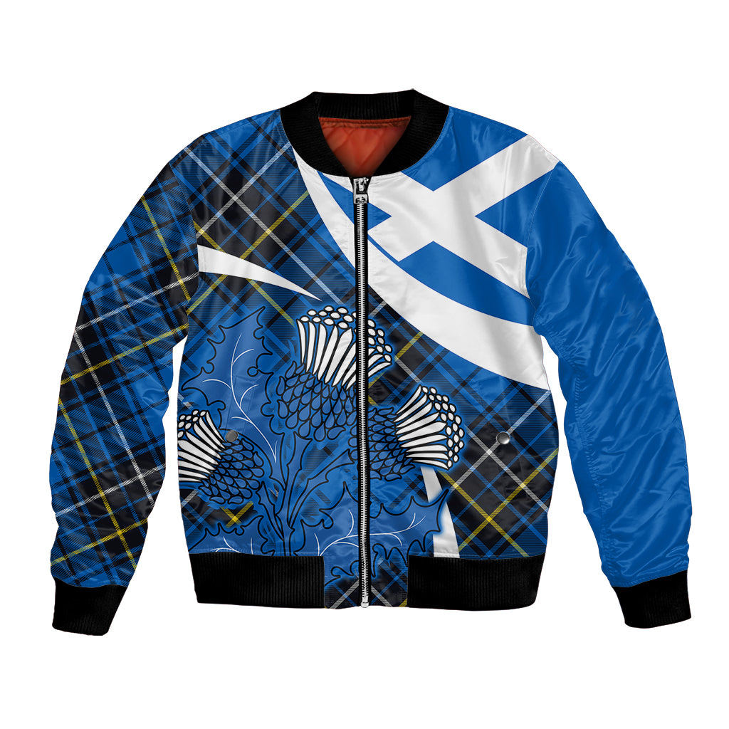 Scottish Thistle Tartan Bomber Jacket Scottish Alba Flag Style LT9 - Wonder Print Shop
