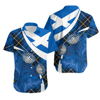Scottish Thistle Tartan Hawaiian Shirt Scottish Alba Flag Style - Wonder Print Shop
