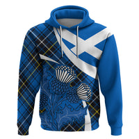 Scottish Thistle Tartan Hoodie Scottish Alba Flag Style - Wonder Print Shop