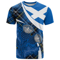Scottish Thistle Tartan T Shirt Scottish Alba Flag Style - Wonder Print Shop