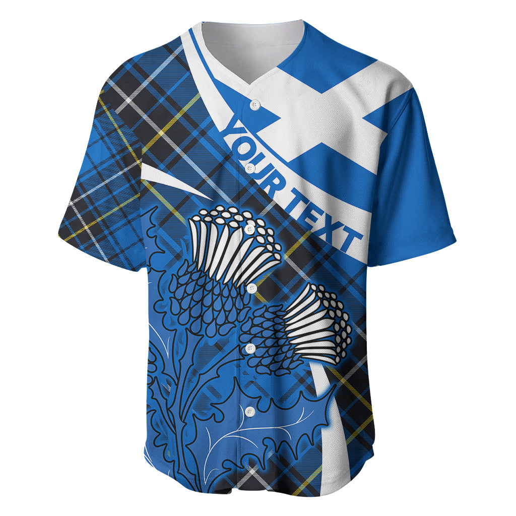 (Custom Personalised) Scottish Thistle Tartan Baseball Jersey Scottish Alba Flag Style LT9 - Wonder Print Shop