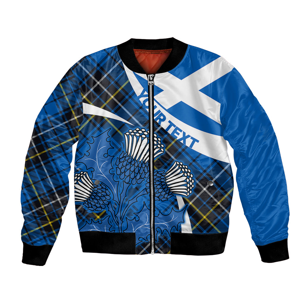 (Custom Personalised) Scottish Thistle Tartan Bomber Jacket Scottish Alba Flag Style LT9 - Wonder Print Shop