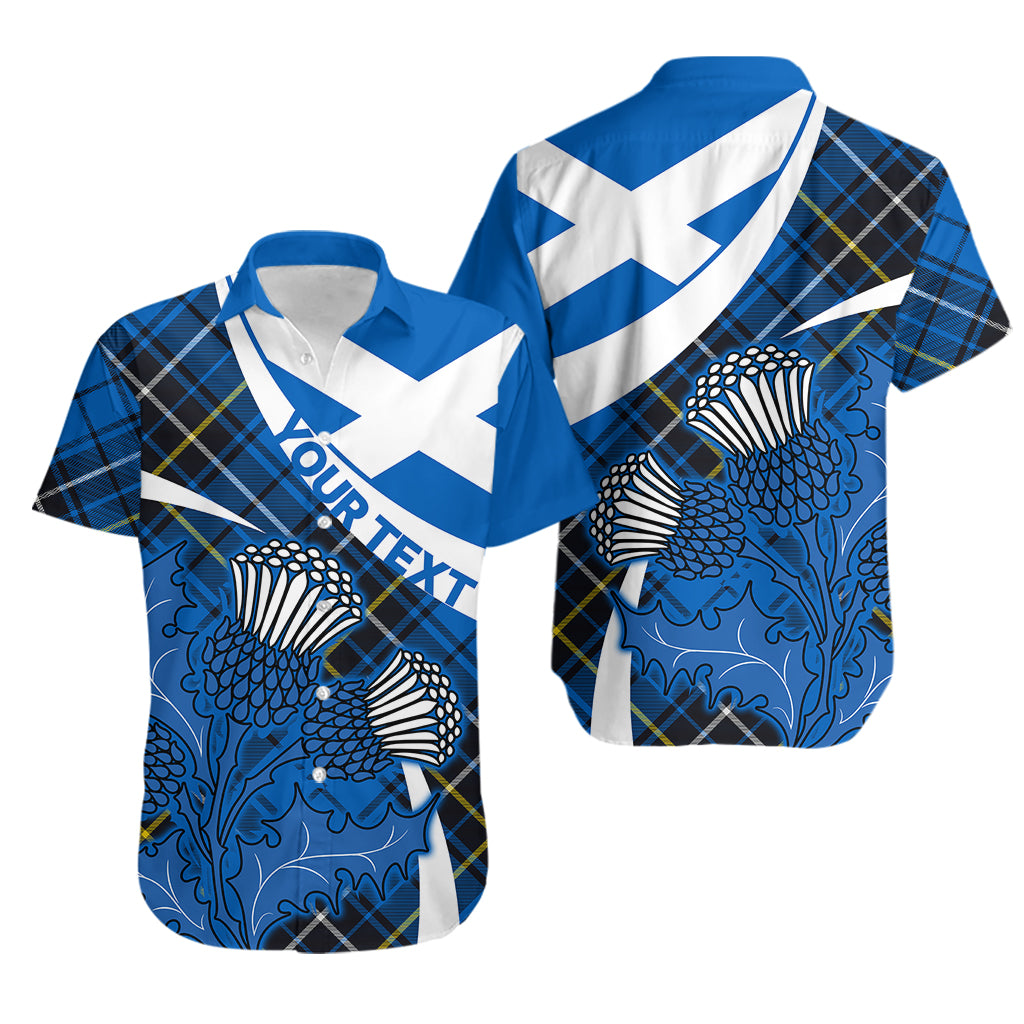 (Custom Personalised) Scottish Thistle Tartan Hawaiian Shirt Scottish Alba Flag Style - Wonder Print Shop
