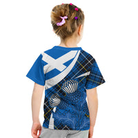 (Custom Personalised) Scottish Thistle Tartan Kid T Shirt Scottish Alba Flag Style - Wonder Print Shop