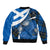(Custom Personalised) Scottish Thistle Tartan Sleeve Zip Bomber Jacket Scottish Alba Flag Style - Wonder Print Shop