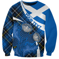 (Custom Personalised) Scottish Thistle Tartan Sweatshirt Scottish Alba Flag Style - Wonder Print Shop
