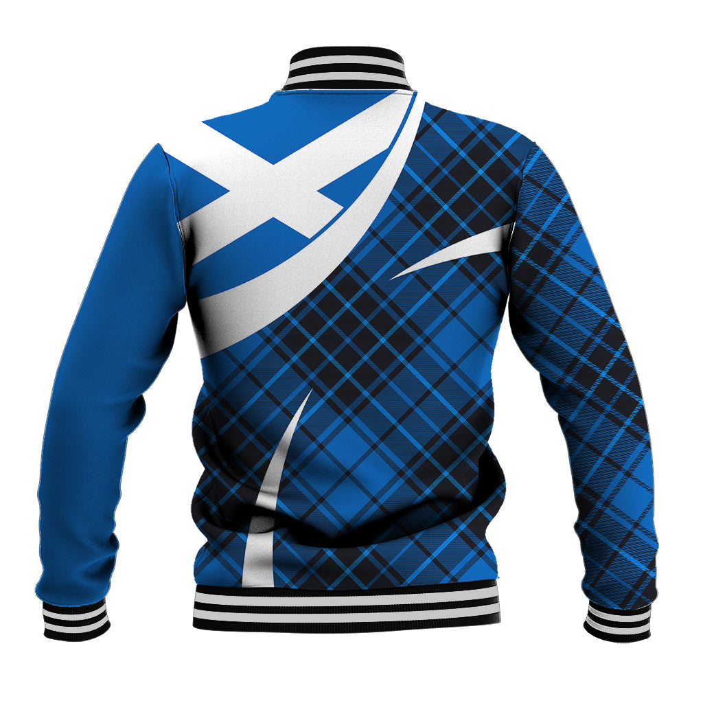 Scottish Alba Flag Baseball Jacket Scottish Colourful Tartan Blue Version LT9 - Wonder Print Shop