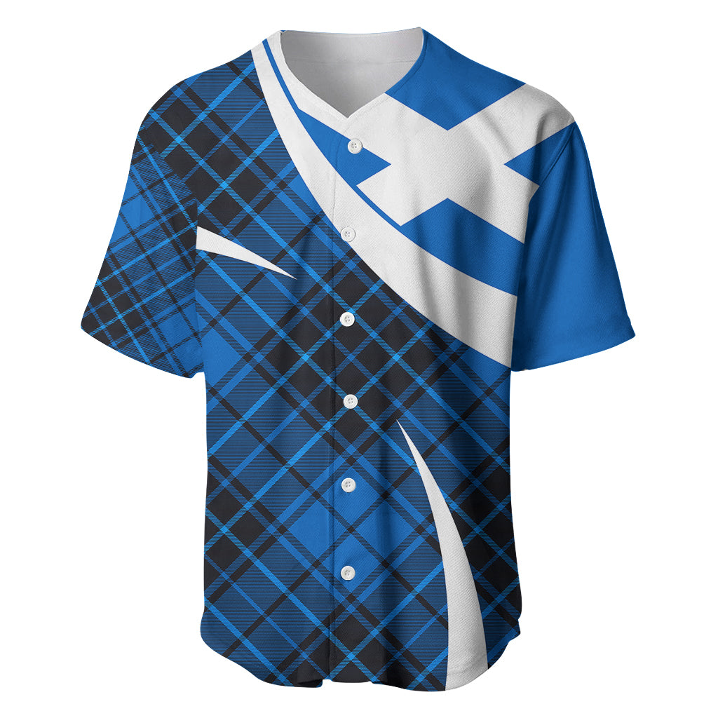 Scottish Alba Flag Baseball Jersey Scottish Colourful Tartan Blue Version LT9 - Wonder Print Shop