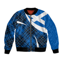 Scottish Alba Flag Bomber Jacket Scottish Colourful Tartan Blue Version LT9 - Wonder Print Shop