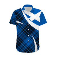 Scottish Alba Flag Hawaiian Shirt Scottish Colourful Tartan Blue Version - Wonder Print Shop