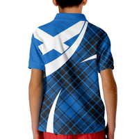 Scottish Alba Flag Polo Shirt for Kid Scottish Colourful Tartan Blue Version - Wonder Print Shop