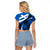 Scottish Alba Flag Raglan Cropped T Shirt Scottish Colourful Tartan Blue Version - Wonder Print Shop