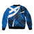 Scottish Alba Flag Sleeve Zip Bomber Jacket Scottish Colourful Tartan Blue Version - Wonder Print Shop