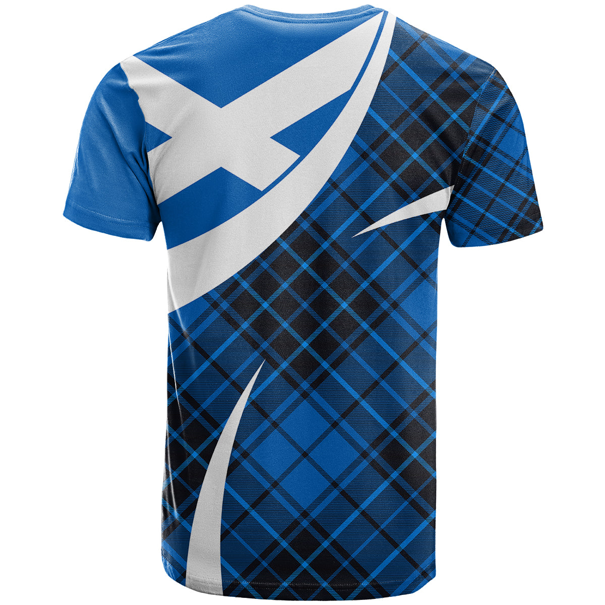 Scottish Alba Flag T Shirt Scottish Colourful Tartan Blue Version - Wonder Print Shop